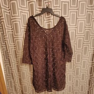 Chocolate brown lace tunic